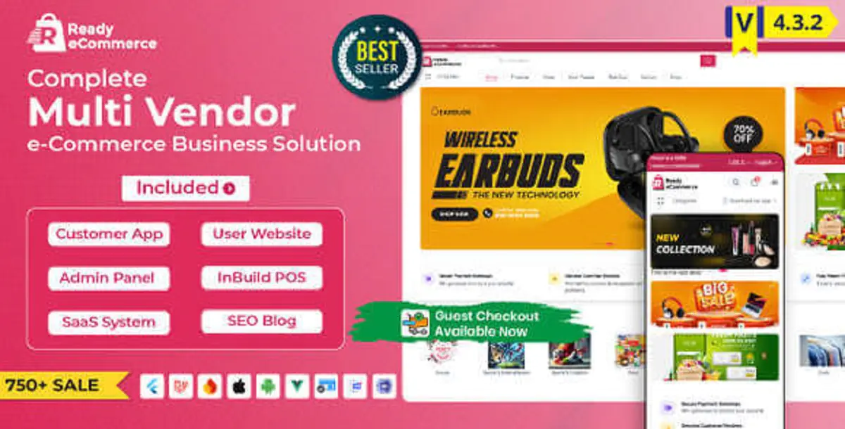 Ready eCommerce – Complete Multi Vendor eCommerce Mobile App, Customer Website with Store POS