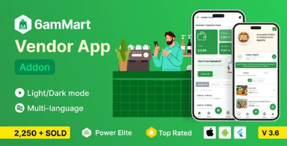 6amMart - Multivendor Food, Grocery, eCommerce, Parcel, Pharmacy delivery app with Admin & Website