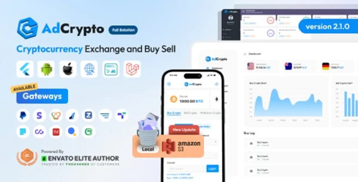 AdCrypto – Cryptocurrency Exchange and Buy Sell Full Solution Script